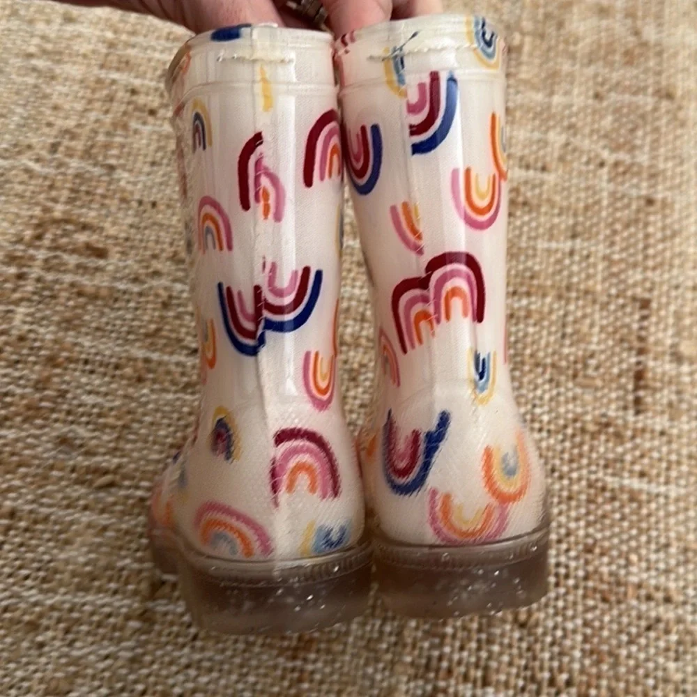 Old Navy Rainbow Sparkle Sole Rain Boots Size 5
